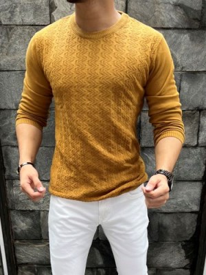         knit Fullsleeves Mustard Tshirt