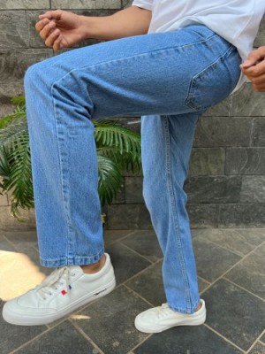                       Baggy Style Mid Blue Jeans