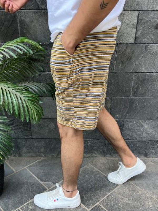                            Hosiery Striper Yellow Shorts
