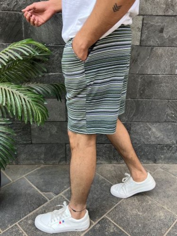                            Hosiery Striper Green Shorts