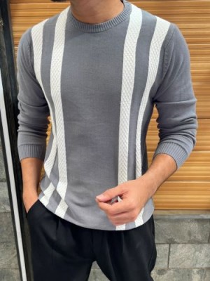                                                       Knitt Grey Fullsleeve Tshirt