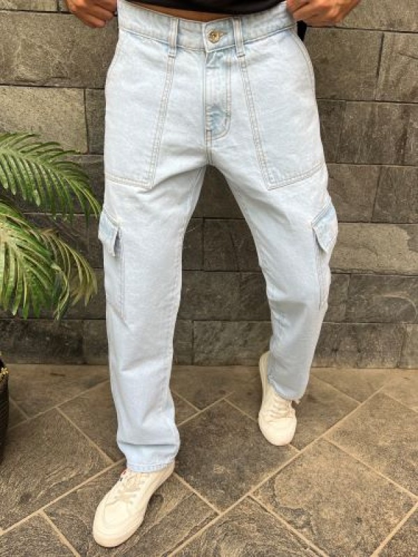                      Baggy Style Cargo Light  Blue Jeans