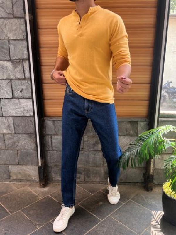                                                                    Knitted Henly Yellow Fullsleeves