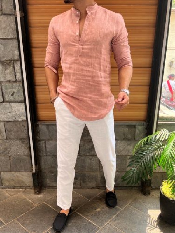                                                             Linen Short kurta Beat Fullsleeves