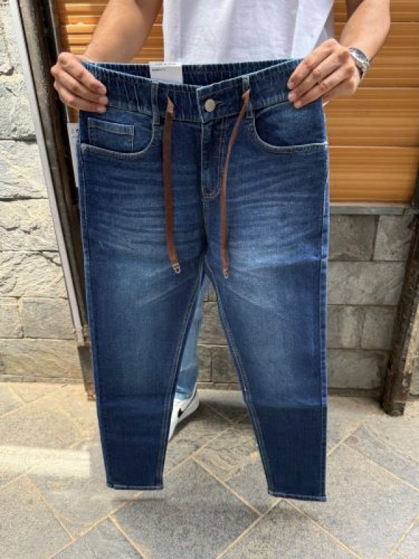                                                                                                                                    Elastic Stretchable Dark Blue Jeans