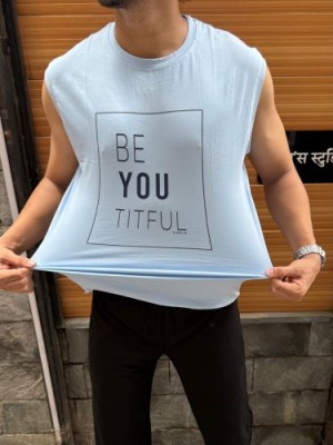                          Sleeveless Sky Stretchable Cotton Tee (Beautiful)