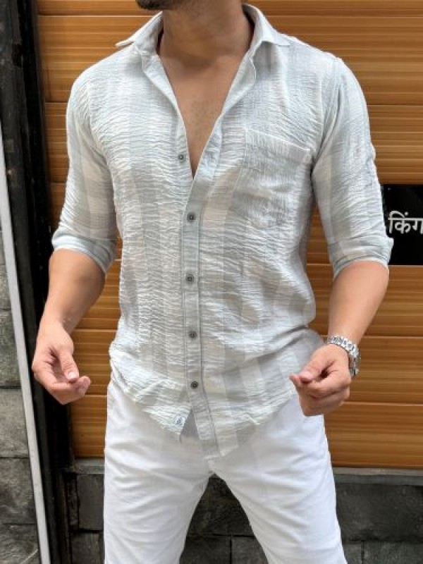                                                                                                                                                                                                                     Imported Chex Grey Full Sleeve Shirt