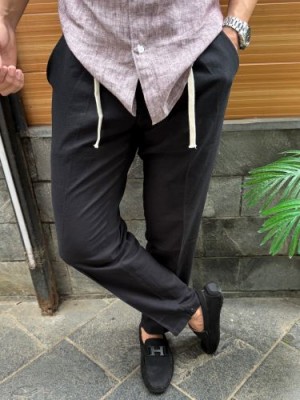                                                                                                                                                                                                                               Premium Linen Korean Black Pants