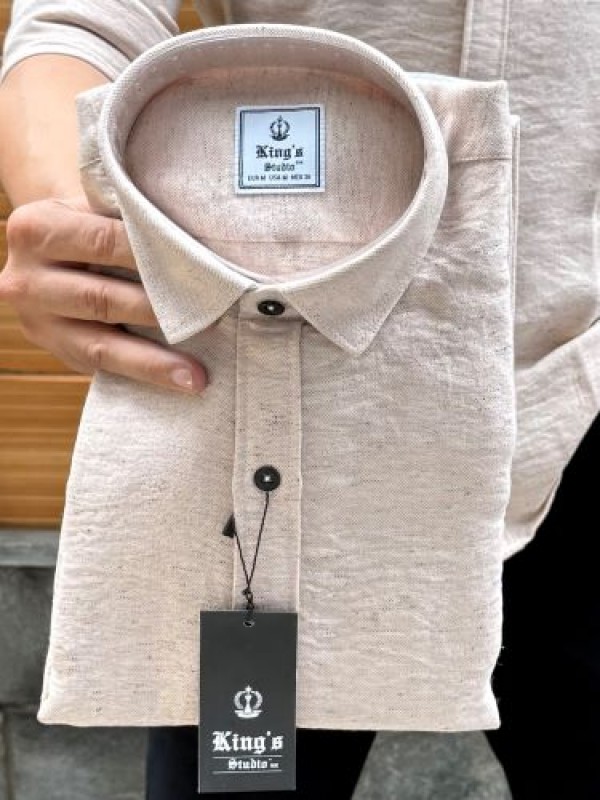                                                                                                                                                                                                                     Slub Textured Sand Full Sleeve Shirt