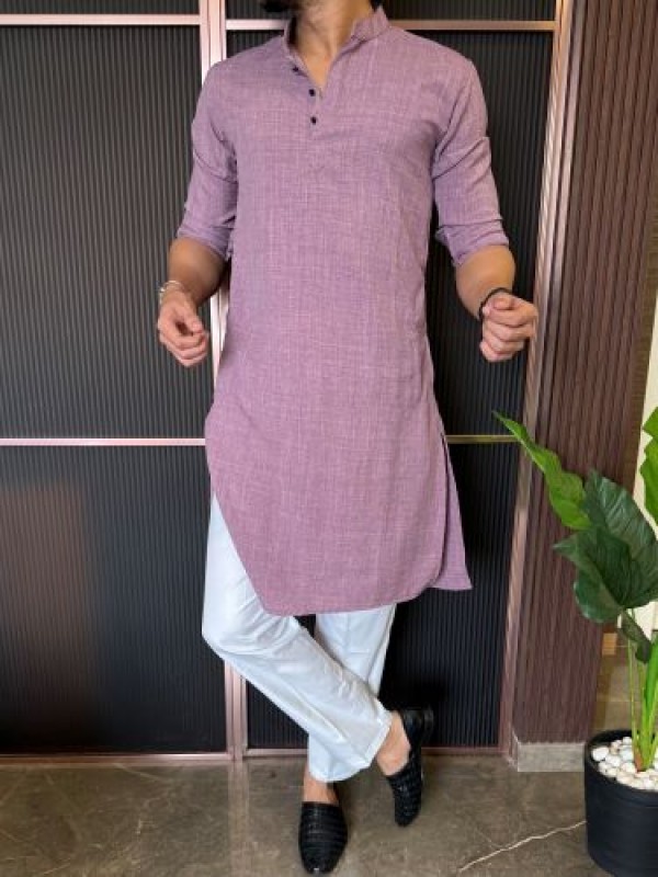                                                                                                                                                                                                                              Soft Linen Full Length Onion Kurta