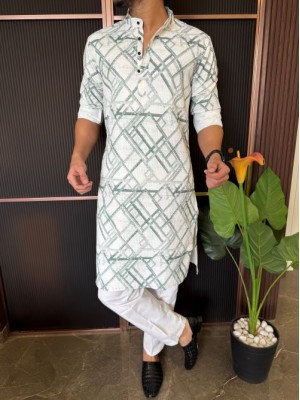                                                                                                                                                                                                                         Imported Hexa Printed Green Kurta