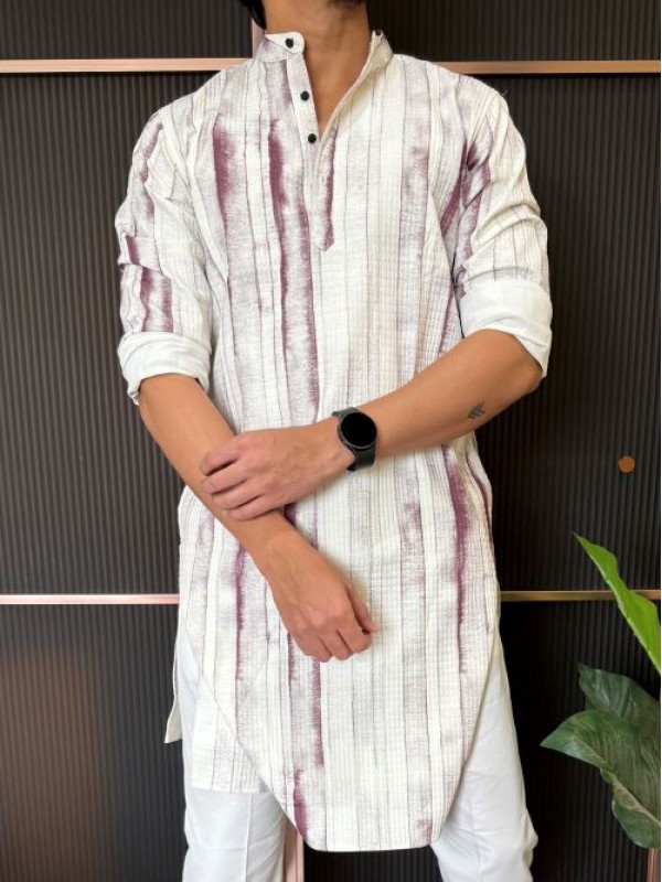                                                                                                                                                                                                                          Imported Tiedye Maroon Printed Kurta