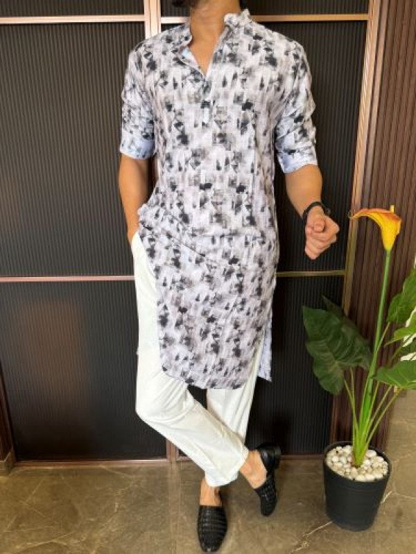                                                                                                                                                                                                                             Light Weight Printed 5 Blue Kurta