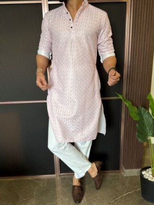                                                                                                                                                                                                                         Heavy textured Pink Kurta